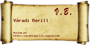 Váradi Berill névjegykártya